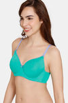 Zivame Beautiful Basics Padded Wired 3/4th Coverage T-Shirt Bra - Spectra Green — thumbnail 4